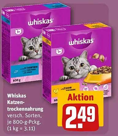 Whiskas Katzentrockenfutter 800 g - Aktionspreis!