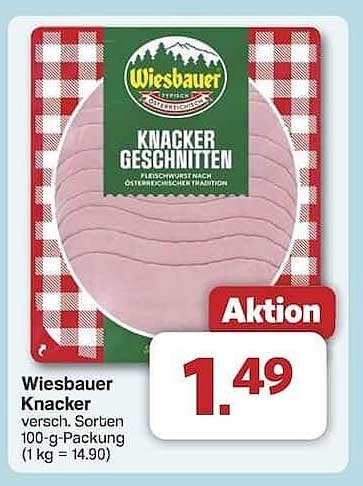 Wiesbauer Knacker - verschiedene Sorten, 100-g-Packung