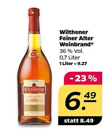 Wilthener Feiner Alter Weinbrand 0,7 Liter - 36 % Vol.