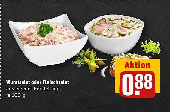 Wurstsalat oder Fleischsalat aus eigener Herstellung, je 100 g
