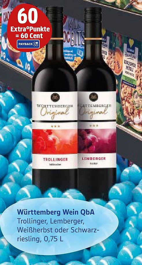 Württemberg Wein QbA Trollinger, Lemberger, Weißherbst oder Schwarzriesling, 0,75 L