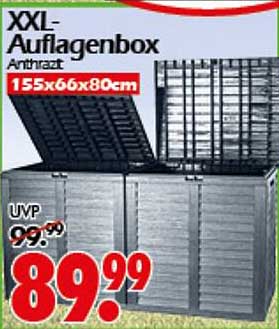 XXL-Auflagenbox Anthrazit 155x66x80cm
