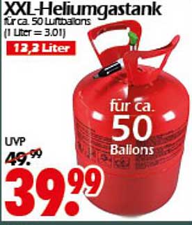 XXL-Heliumgastank für ca. 50 Luftballons