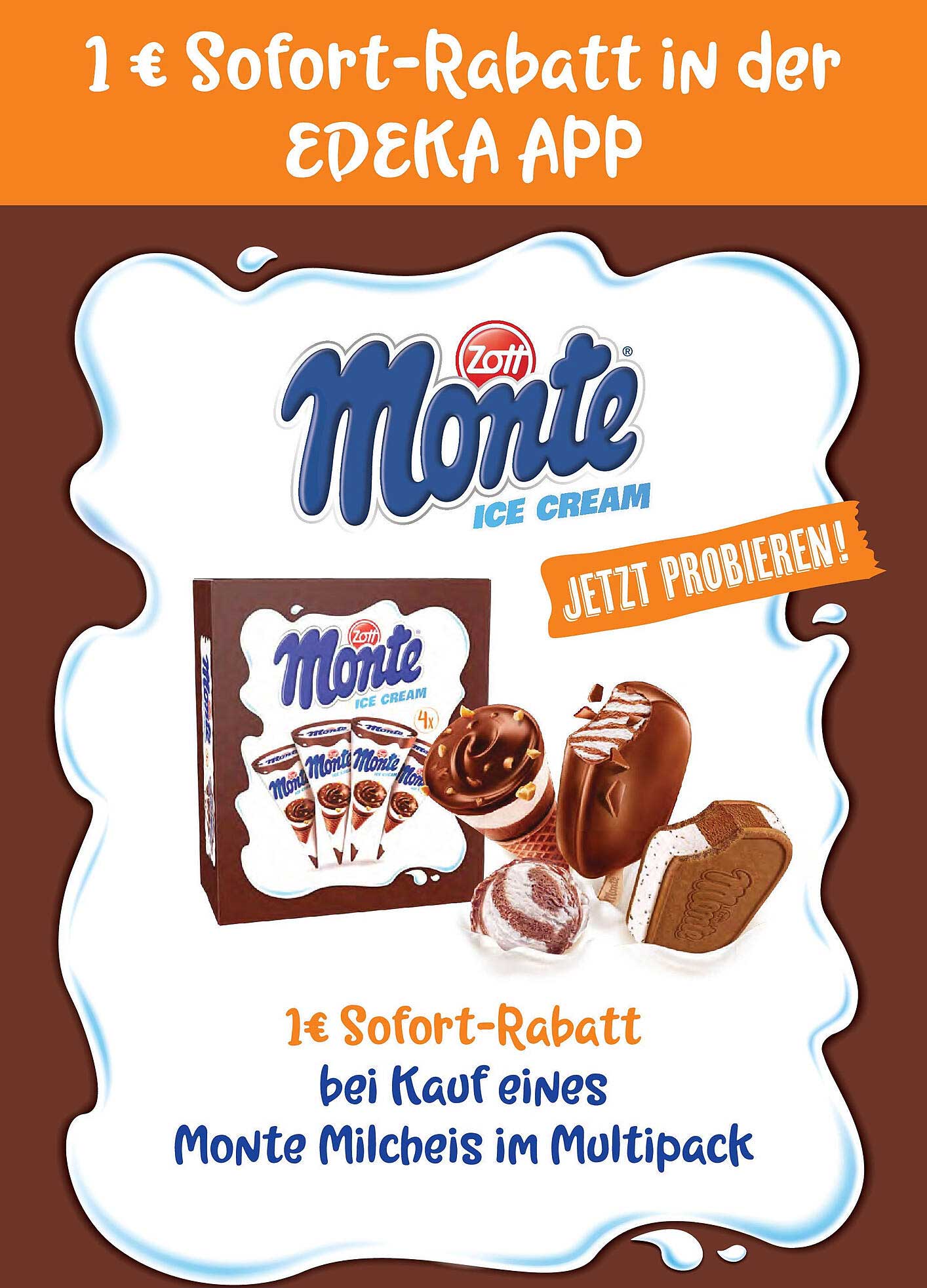 Zott Monte Milcheis im Multipack