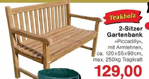 2-Sitzer Gartenbank »Piccadilly«, Teakholz