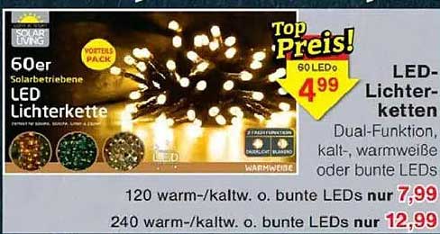 60er Solarbetriebene LED-Lichterkette