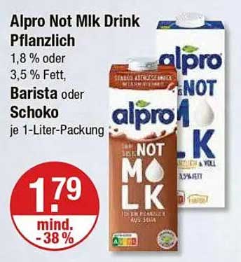 Alpro Not Milk Drink Pflanzlich - 1 Liter Packung
