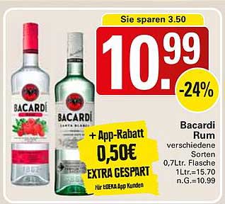 Bacardi Rum verschiedene Sorten 0,7L. Flasche
