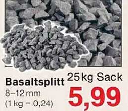 Basaltsplitt 25kg Sack 5,99