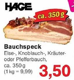 Bauchspeck - Else-, Knoblauch-, Kräuter- oder Pfefferbauch, ca. 350 g