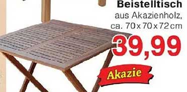 Beistelltisch aus Akazienholz, ca. 70 x 70 x 72 cm