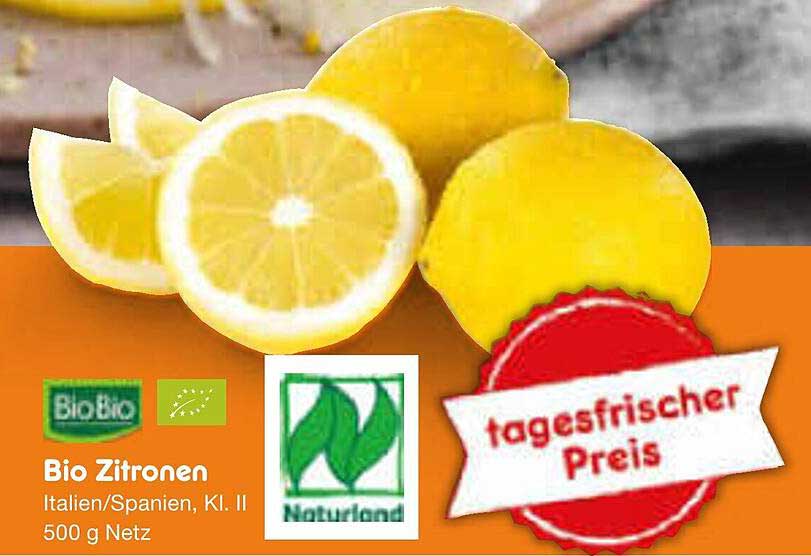 Bio Zitronen Italien/Spanien, Kl. II 500 g Netz