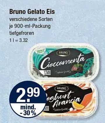 Bruno Gelato Eis verschiedene Sorten je 900-ml-Packung tiefgefroren
