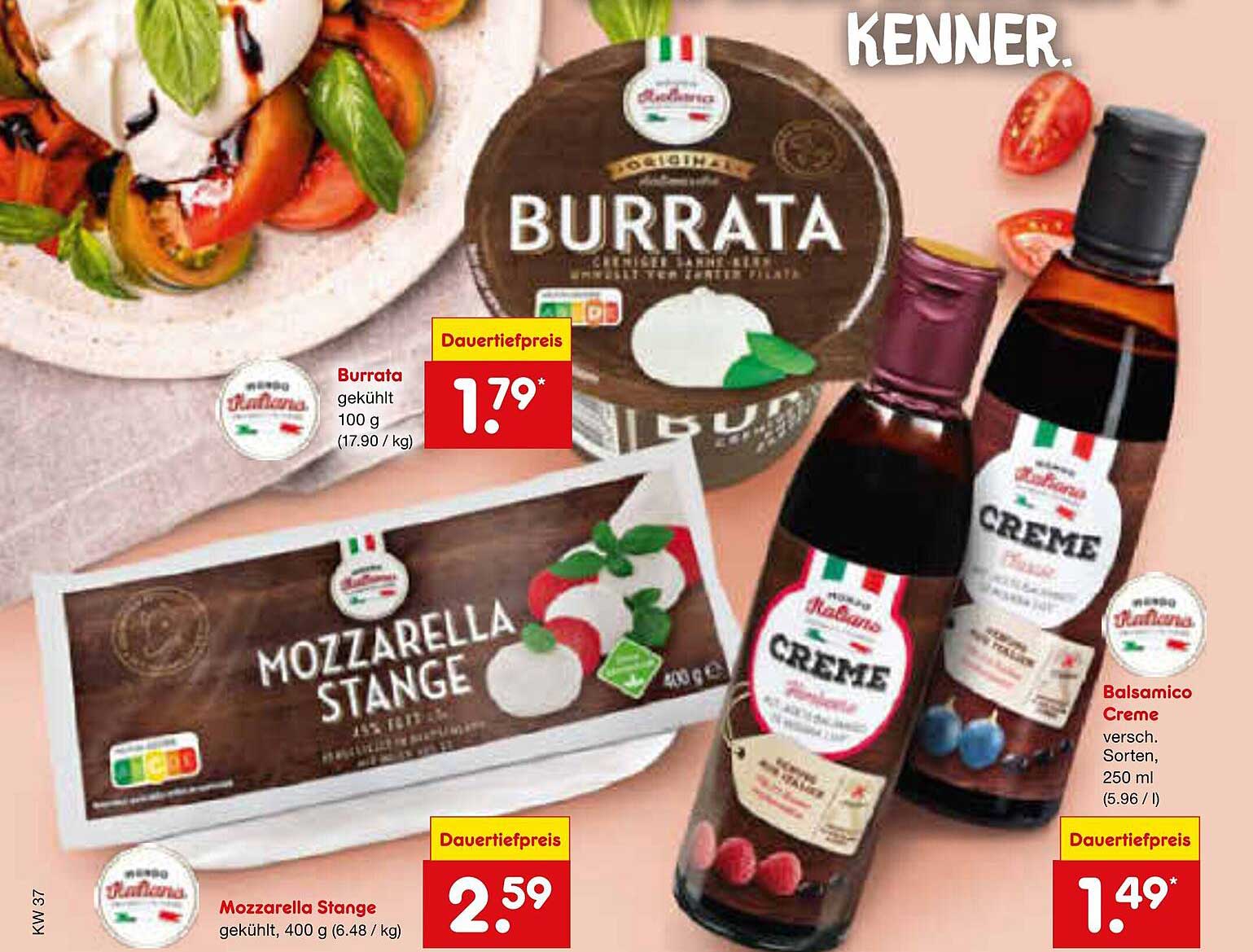 Burrata und Mozzarella Stange im Angebot
