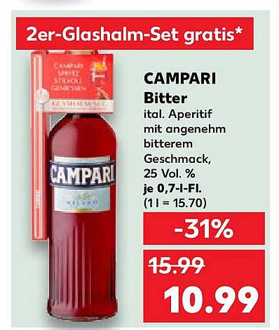 CAMPARI Bitter 0,7 L - Jetzt zum Sonderpreis!