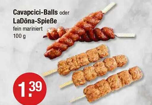 Cavapcici-Balls oder LaDöna-Spieße fein mariniert 100 g