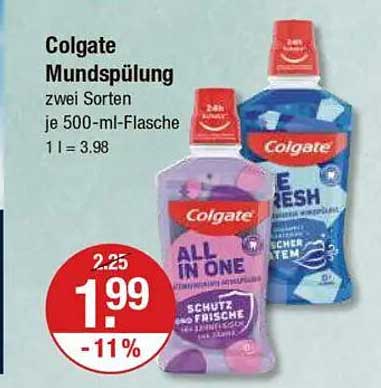 Colgate Mundspülung - zwei Sorten je 500-ml-Flasche