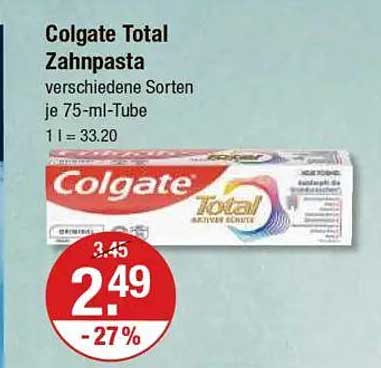 Colgate Total Zahnpaste verschiedene Sorten je 75-ml-Tube