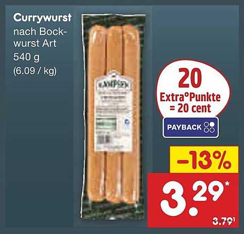 Currywurst nach Bockwurst Art 540 g