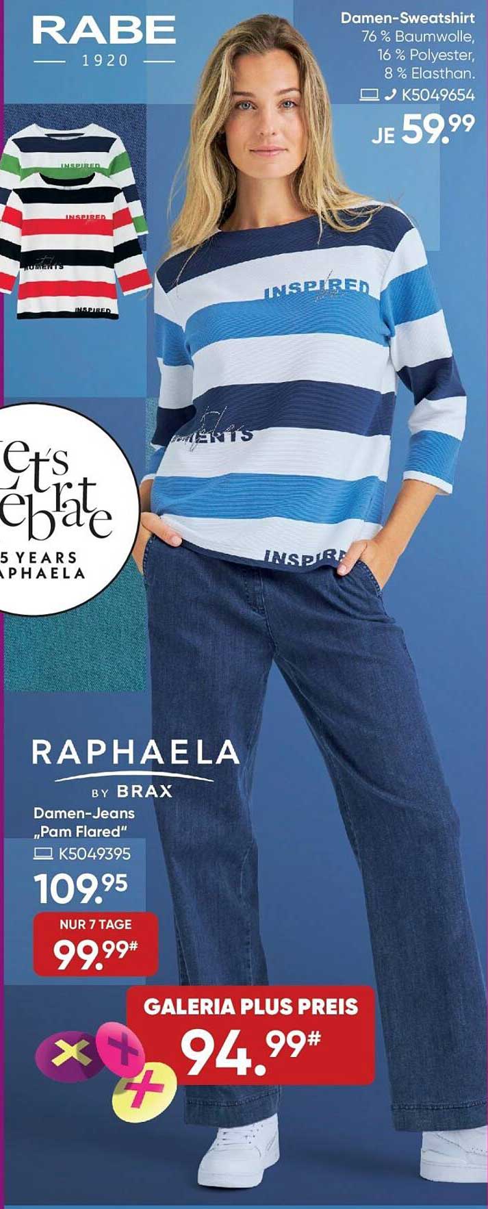 Damen-Sweatshirt und Damen-Jeans 'Pam Flared'