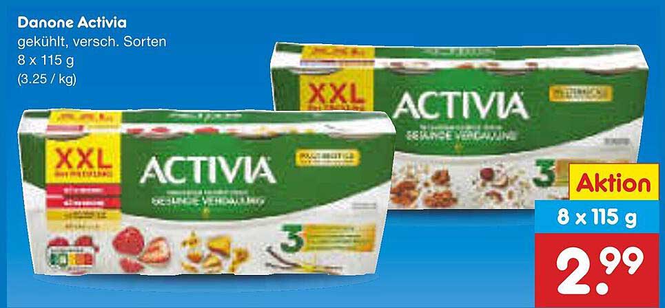 Danone Activia, 8 x 115 g, verschiedene Sorten