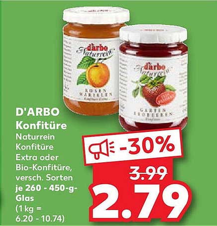 D'ARBO Konfitüre - Naturrein Konfitüre Extra oder Bio-Konfitüre
