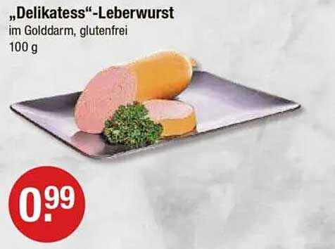 "Delikatess"-Leberwurst im Golddarm, glutenfrei