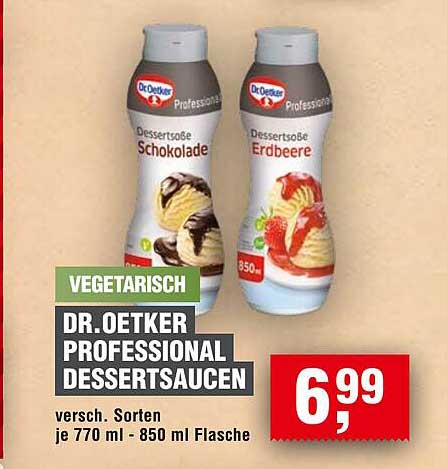 Dr. Oetker Professional Dessertsoßen, verschiedene Sorten