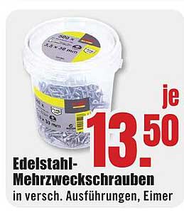 Edelstahl-Mehrzweckschrauben in versch. Ausführungen, Eimer