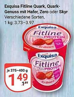 Exquisa Fitline Quark, Quark-Genuss mit Hafer, Zero oder Skyr