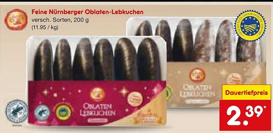 Feine Nürnberger Oblaten-Lebkuchen, 200 g