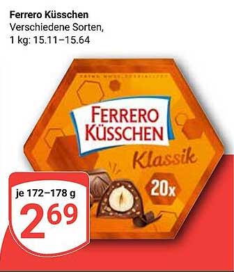 Ferrero Küsschen 20 Stück, verschiedene Sorten
