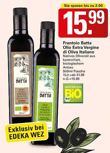 Frantoio Batta Olio Extra Vergine di Oliva Italiano 500ml