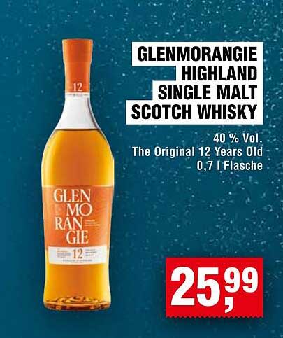 GLENMORANGIE HIGHLAND SINGLE MALT SCOTCH WHISKY 12 YEARS OLD