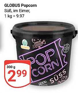 GLOBUS Popcorn süß, im Eimer, 300 g