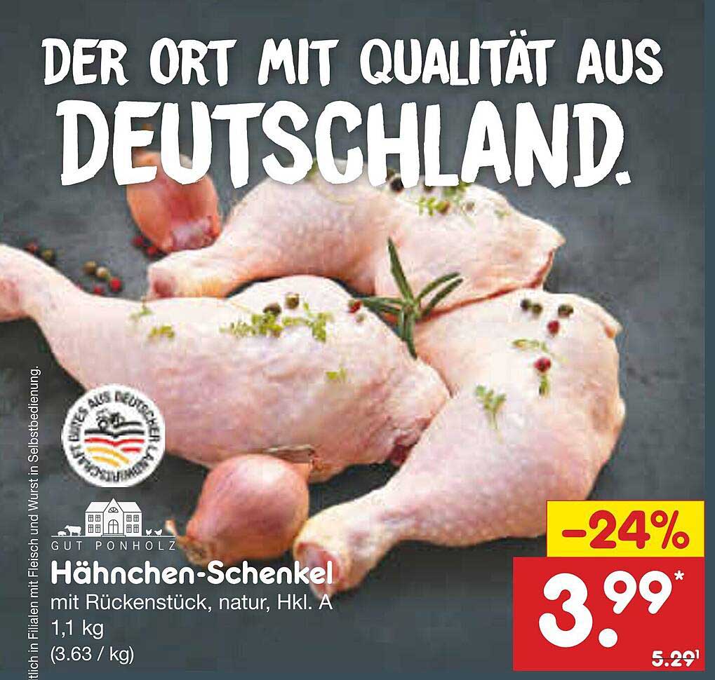 Hähnchen-Schenkel mit Rückenstück, natur, Hkl. A 1,1 kg