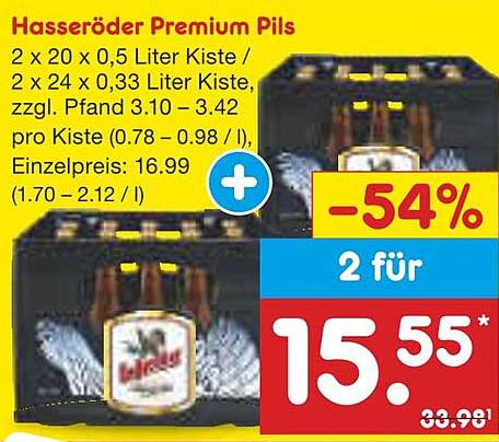 Hasseröder Premium Pils - 2 für 15,55 €