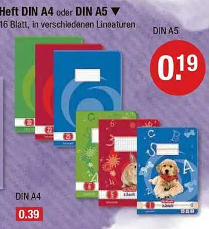 Heft DIN A4 oder DIN A5 - 16 Blatt