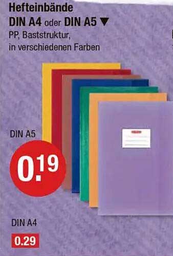 Heftstreifen DIN A4 oder DIN A5 in verschiedenen Farben