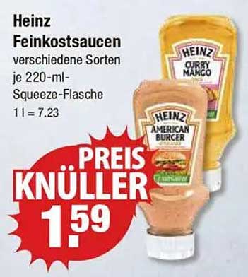 Heinz Feinkostsaucen verschiedene Sorten je 220-ml-Squeeze-Flasche