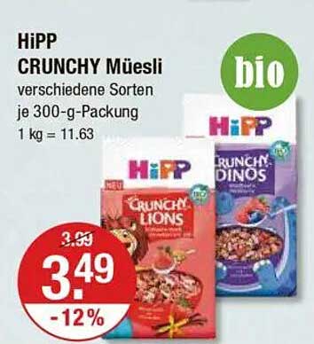 HiPP CRUNCHY Müslis verschiedene Sorten je 300-g-Packung