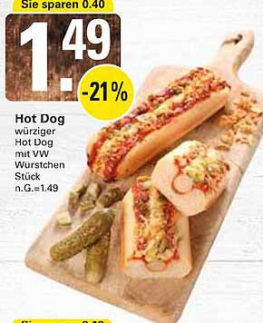 Hot Dog würziger Hot Dog mit VW Würstchen Stück n.G.=1,49