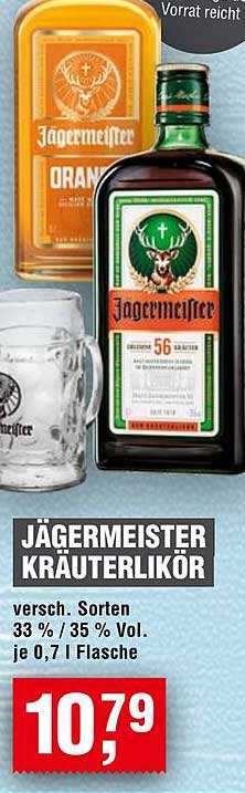 JÄGERMEISTER KRÄUTERLIKÖR - Verschiedene Sorten 0,7 l Flasche