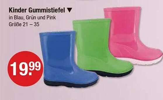 Kinder Gummistiefel in Blau, Grün und Pink - Größe 21 – 35