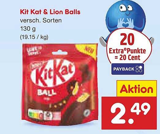 Kit Kat & Lion Balls - verschiedene Sorten, 130 g