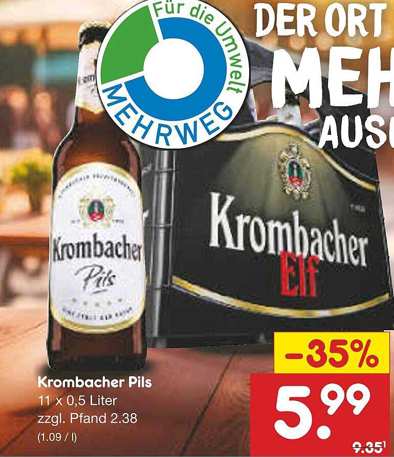 Krombacher Pils 11 x 0,5 Liter