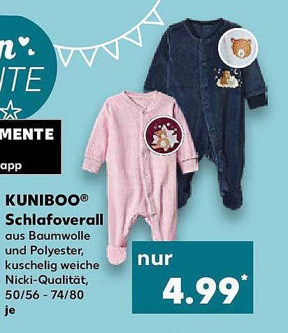 KUNIBOO® Schlafoverall aus Baumwolle und Polyester
