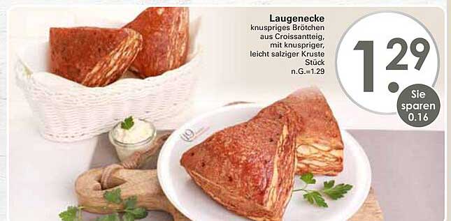 Laugenecke knuspriges Brötchen aus Croissantteig