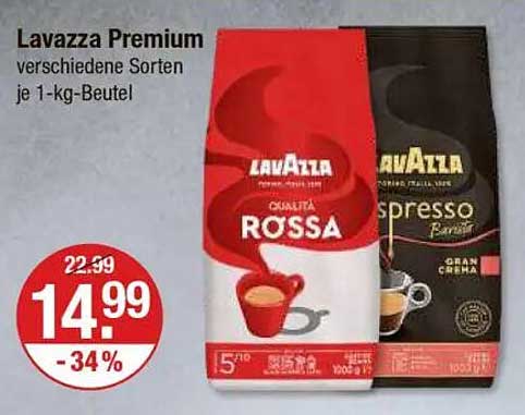 Lavazza Premium verschiedene Sorten je 1-kg-Beutel