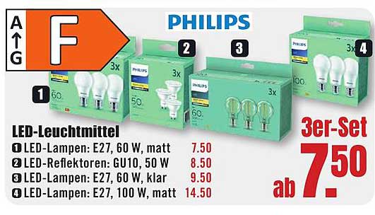LED-Leuchtmittel - 3er-Set von Philips